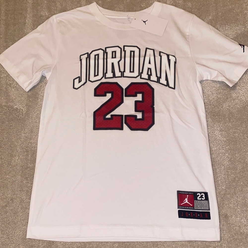 Jordan White Tee with Red & Black '23 Graphic